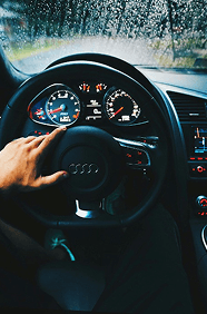 Hands on steering wheel
